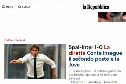 Segna l’Inter, ma per “Repubblica” ha segnato la Spal